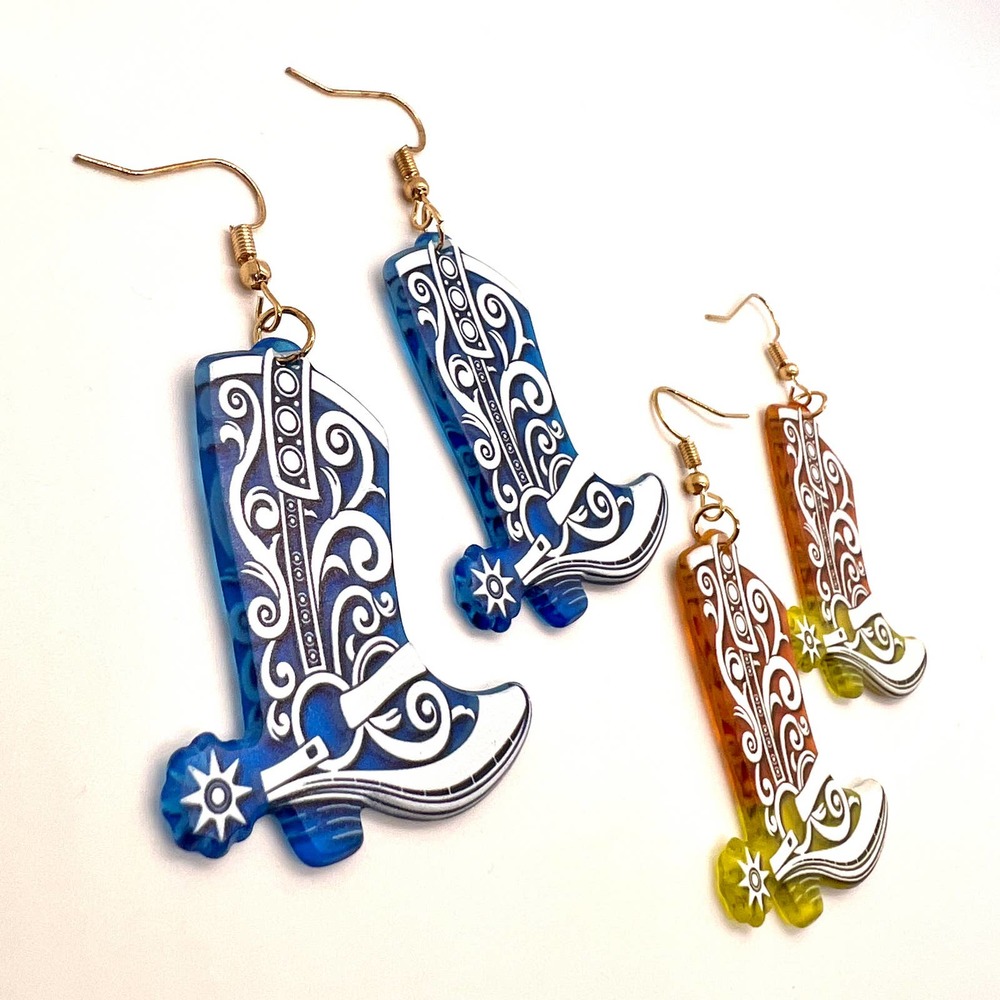 Cowboy Boot Earrings - Cowgirl Earrings - Texas Earrings - Shoe Earrings - Cute - Picture 4 of 11